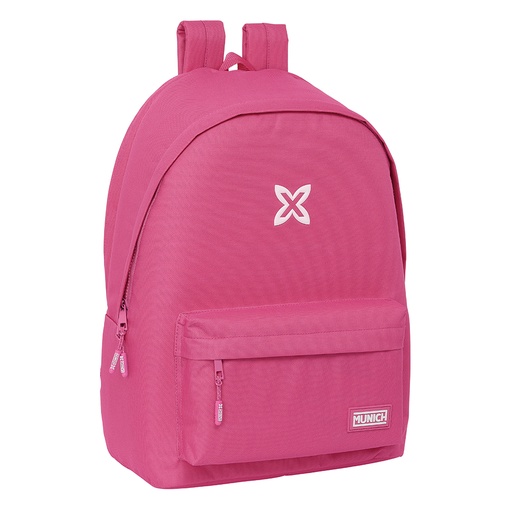 [642407820] MOCHILA DOBLE PARA PORTATIL 15,6"+USB MUNICH BASICOS "FUCSIA" 31x44x3cm