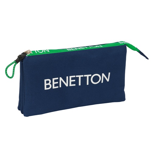[842513744] PORTATODO TRIPLE BENETTON "GREEN" 22x12x3cm