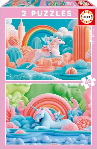 [E20223] PUZZLE 2x48 UNICORNIOS MÁGIC