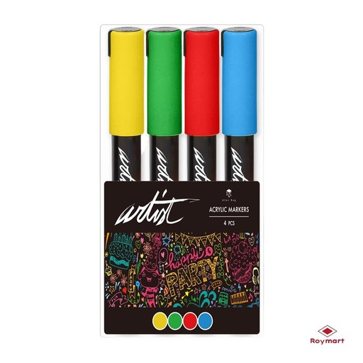 [AB-0602] ESTUCHE ACRILICOS GAMA ARTIST,4 COLORES PARCHIS