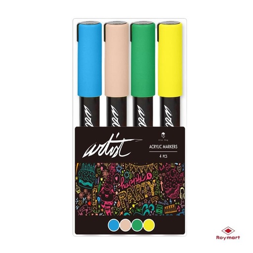 [AB-0604] ESTUCHE ACRILICOS GAMA ARTIST,4 COLORES PASTEL