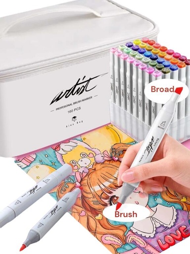 [AB-1286] CANVAS LUXE PROFESSIONAL BRUSH MARKER 160 COLORES