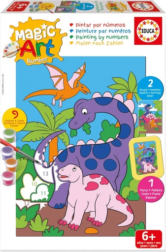 [E20293] NUMBER ART +6 DINOSAURIOS FS EDUCA 20293