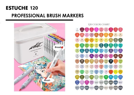[AB-1282] CANVAS LUXE PROFESSIONAL BRUSH MARKER 120 COLORES