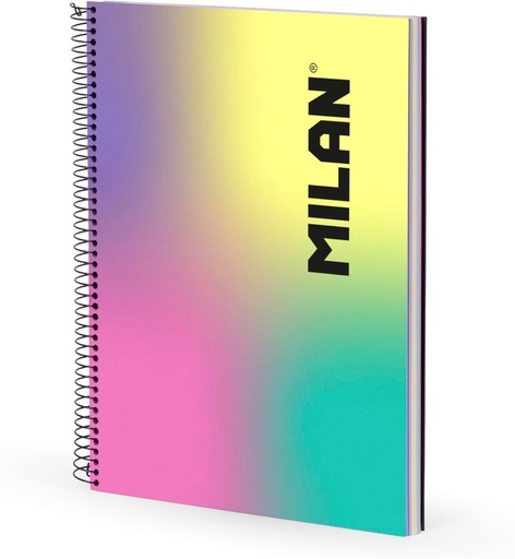 [MIL57143E120-SN] Cuaderno A4 con espiral y tapa dura, papel cuadriculado, 120 hojas de 95gr/m², colección Sunset