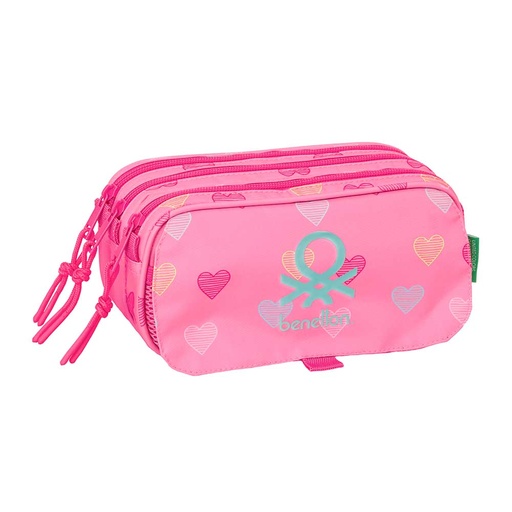[812651710] PORTATODO TRIPLE BIG BENETTON "HEART" 21.5x10x4cm