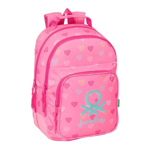 [612651773] MOCHILA DOBLE ADAPT.CARRO BENETTON "HEART" 32x42x4cm