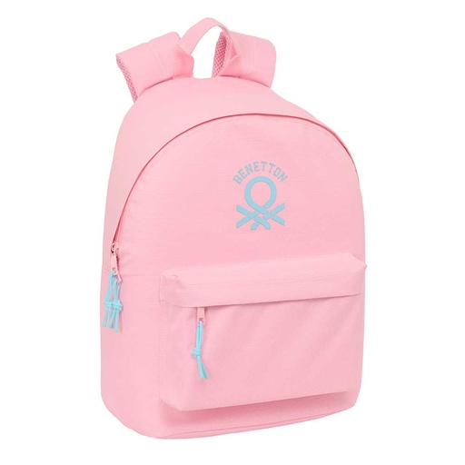 [642615819] MOCHILA PARA PORTATIL 14,1" BENETTON BASICS "ROSA PASTEL" 31x41x4cm