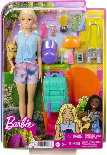 [446-HDF73] MUÑECA BARBIE ¡VAMOS DE CAMPING! MALIBÚ  HDF73 MATTEL