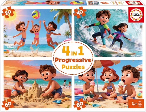 [E20503] PUZZLE MULTI 4 EN 1 PLAYA JR FSC(R)  EDUCA 20503