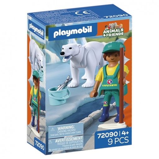 [PL72090] Zoo: Oso polar y cuidador PLAYMOBIL 72090
