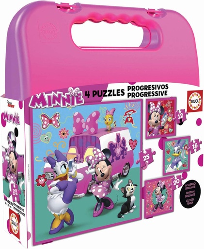 [E17638] PUZZLE MALETA PROGRES. MINNIE ROSA EDUCA 17638