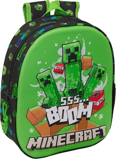 [622618890] MOCHILA 3D MINECRAFT SAFTA 622618890 27x33x3cm