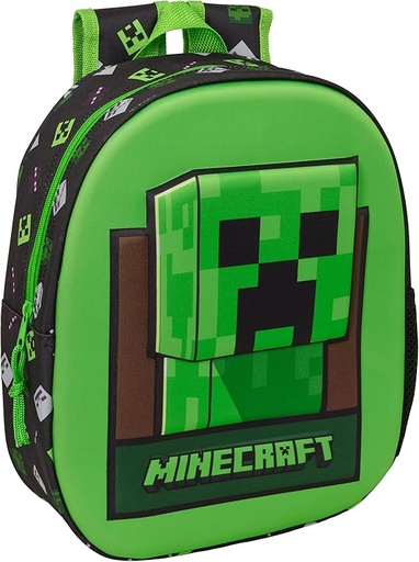 [622619890] MOCHILA 3D MINECRAFT SAFTA 622619890 27x33x3cm