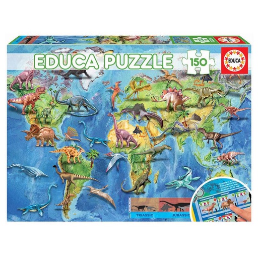 [E18997] PUZZLE 150 MAPAMUNDI DINOSAURIOS FS