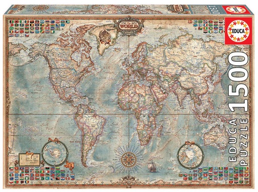 [E16005] PUZZLE 1500 EL MUNDO, MAPA POLÍTIC EDUCA 16005