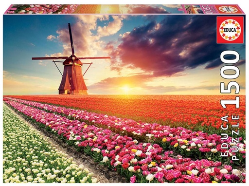 [E18465] PUZZLE 1500 PAISAJE DE TULIPANES FSC  EDUCA 18465