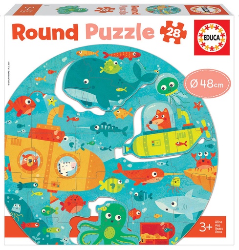 [E18907] PUZZLE 28 BAJO EL MAR ROUND PUZZLE EDUCA 18907