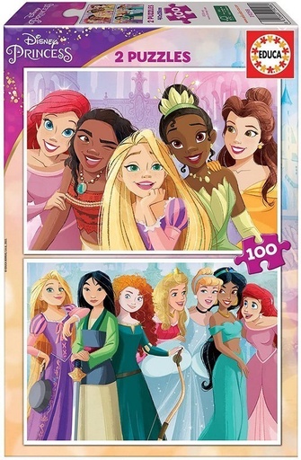 [E19298] PUZZLE 2x100 DISNEY PRINCESS EDUCA 19298