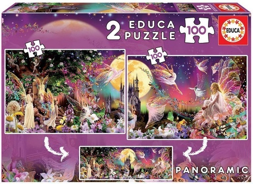 [E19291] PUZZLE 2X100 TRÍPTICO DE HADAS EDUCA 19291