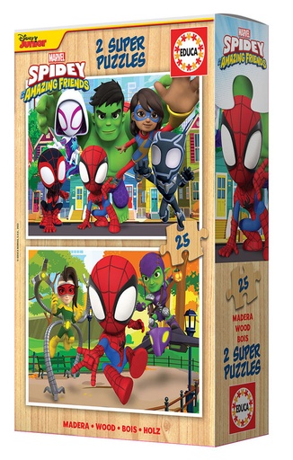 [E19289] PUZZLE 2X25 SPIDEY & FRIENDS FSC EDUCA 19289 SPIDEY & FRIENDS FSC EDUCA