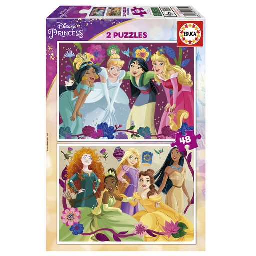 [E19675] PUZZLE 2X48 DISNEY PRINCESS EDUCA 19675