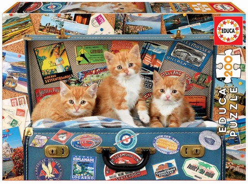 [E18065] PUZZLE 200 GATITOS VIAJEROS FSC(R) EDUCA E18065