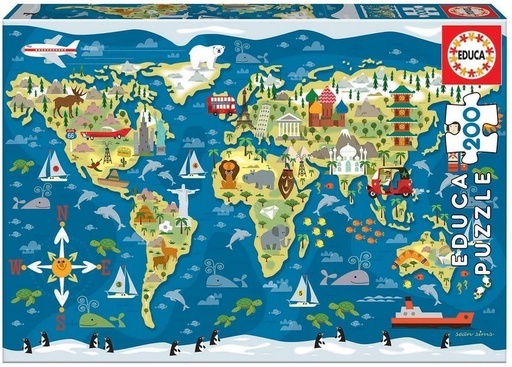 [E19292] PUZZLE 200 MAPAMUNDI EDUCA 19292