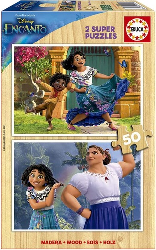 [E19198] PUZZLE 2x50 ENCANTO DISNEY MADERA EDUCA 19198