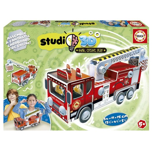 [E19186] PUZZLE 3D COCHE DE BOMBEROS STUDIO 3D EDUCA 19186