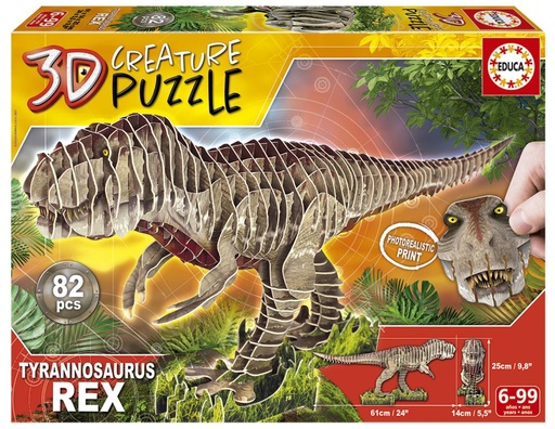 [E19182] PUZZLE 3D T-REX 3D CREATURE PUZZLE EDUCA 19182