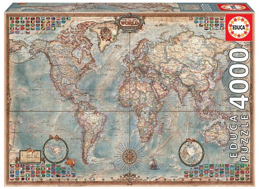 [E14827] PUZZLE 4000 EL MUNDO, MAPA POLITICO EDUCA 14827