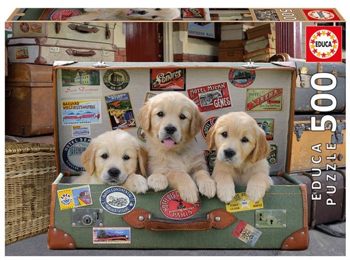 [E17645] PUZZLE 500 CACHORROS EN EL EQUIPAJE EDUCA 17645