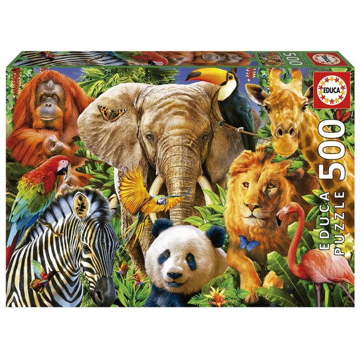 [E19550] PUZZLE 500 COLLAGE ANIMALES SALVAJE EDUCA 19550